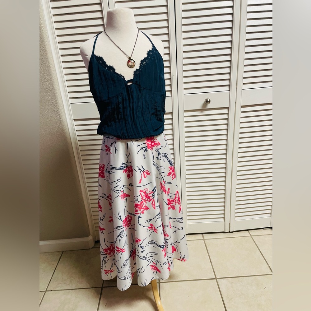 Vintage Floral Midi Skirt